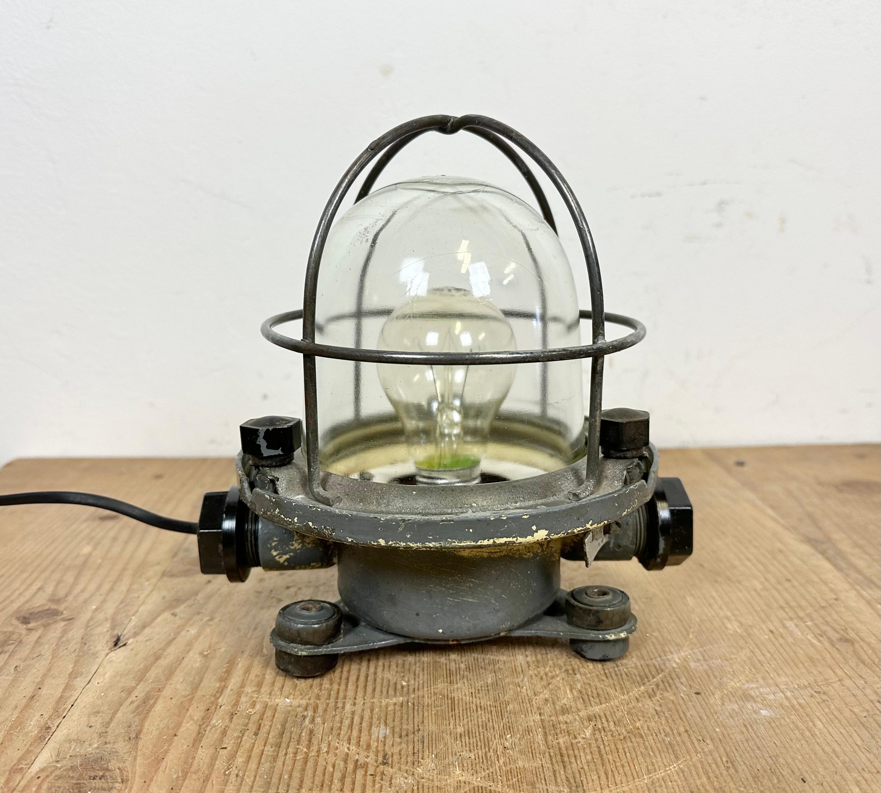 Industrial Vintage Soviet Ship Ceiling or Wall Cage Light, 1960s For Sale