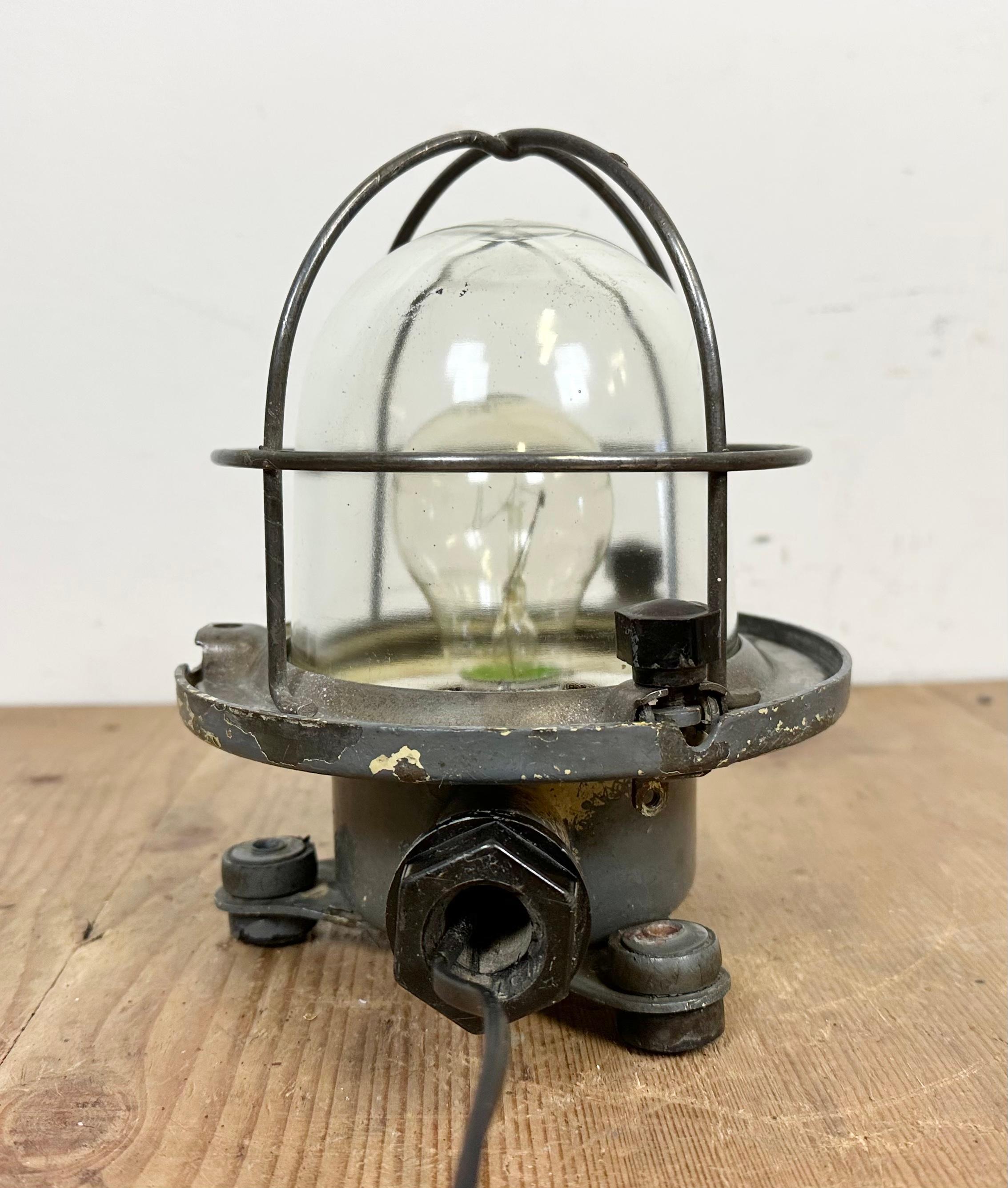 Russian Vintage Soviet Ship Ceiling or Wall Cage Light, 1960s For Sale