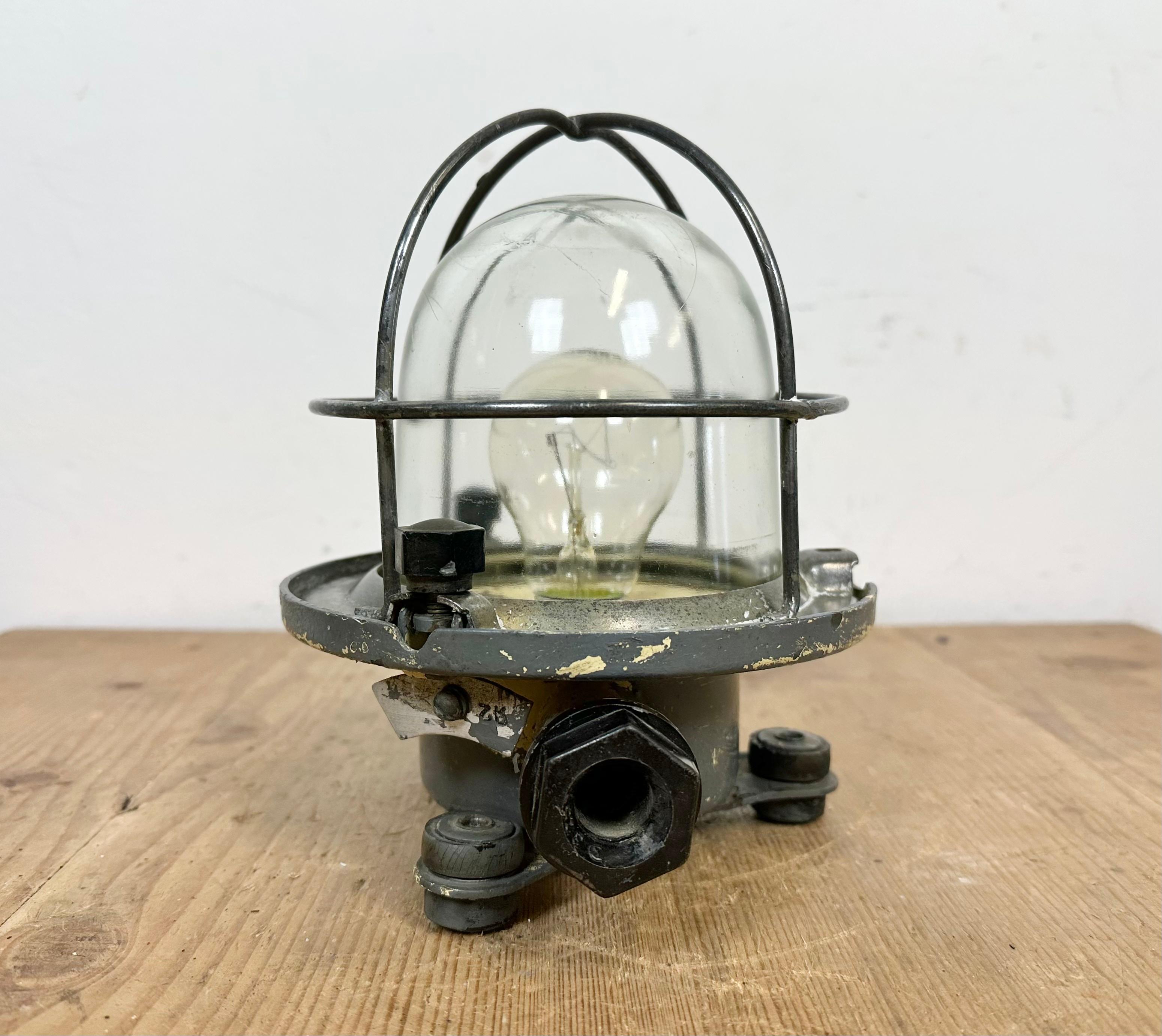20th Century Vintage Soviet Ship Ceiling or Wall Cage Light, 1960s For Sale