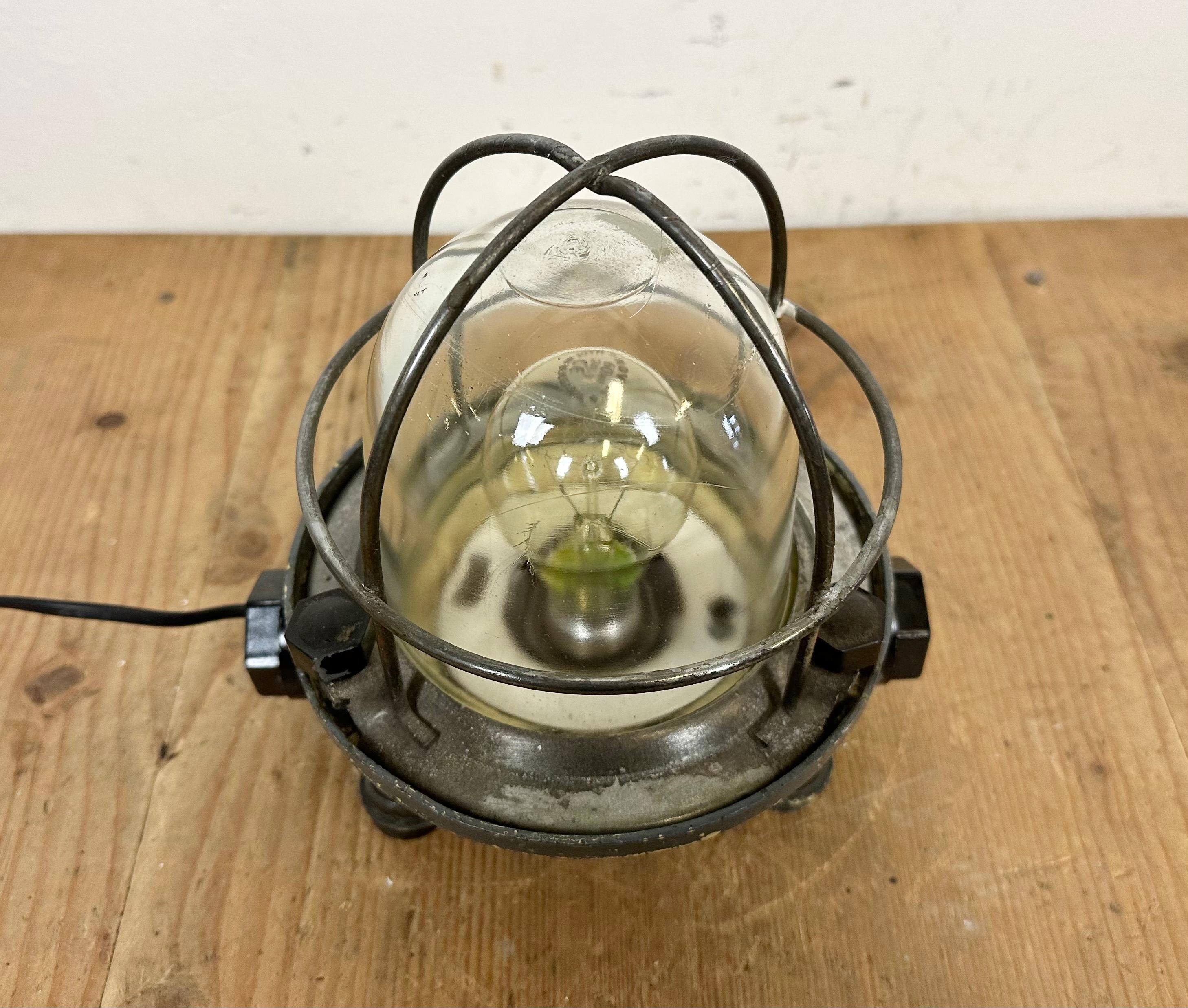 Vintage Soviet Ship Ceiling or Wall Cage Light, 1960s For Sale 1