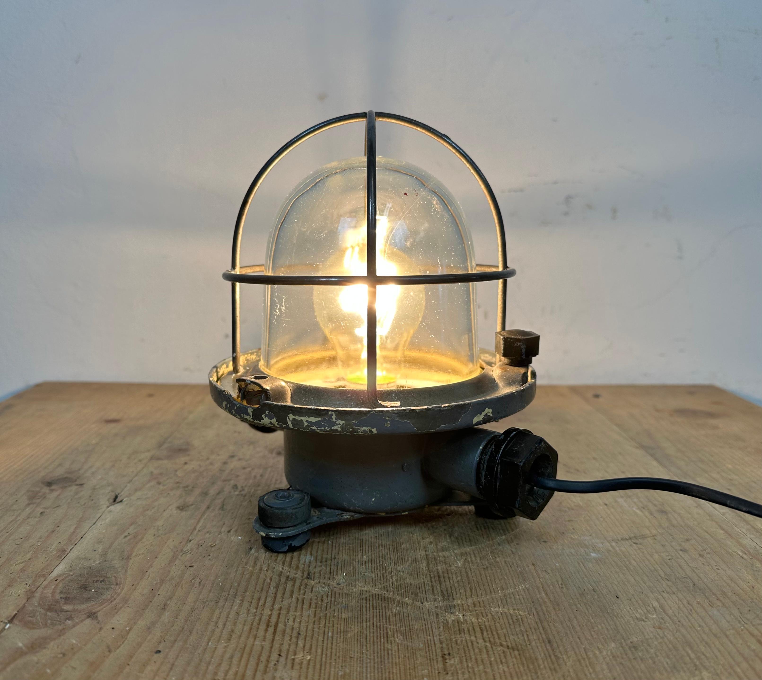 Vintage Soviet Ship Ceiling or Wall Cage Light, 1960s For Sale 2