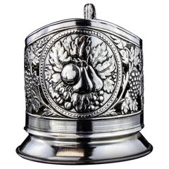 Vintage Soviet Union Silver Tea Glass Holder