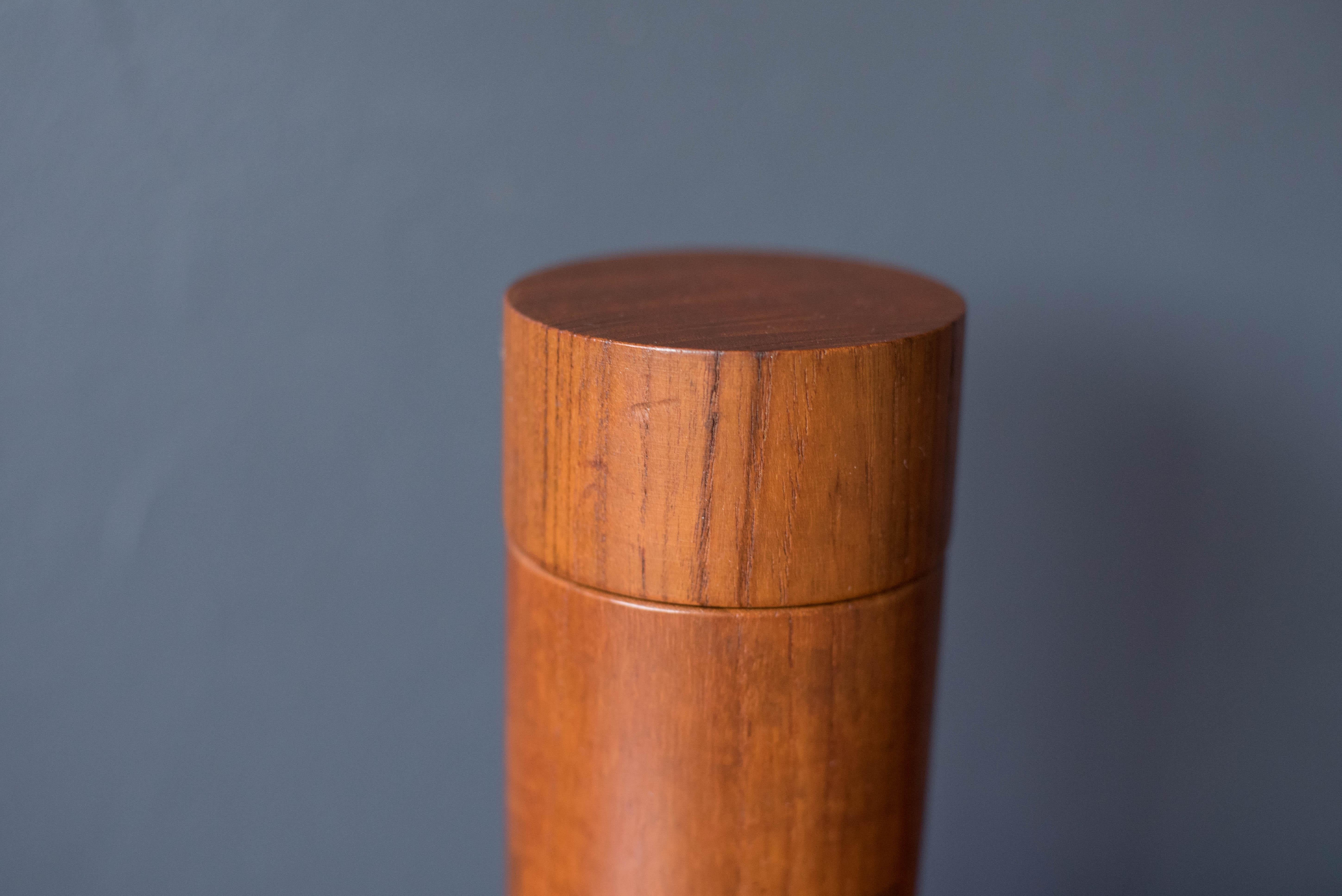 Vintage Sowe Konst Vase and Teak Cylinder Case 3