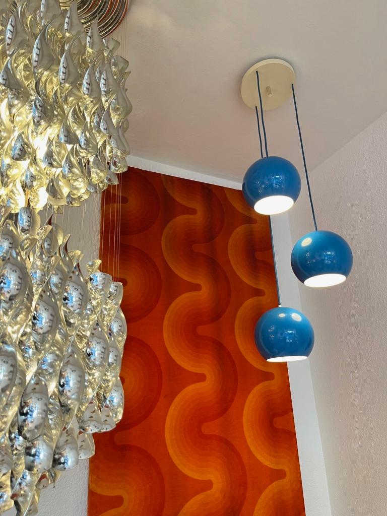 Vintage SP2 Silver Spiral Pendant Lamp by Verner Panton for J. Lüber, ca. 1968 For Sale 1