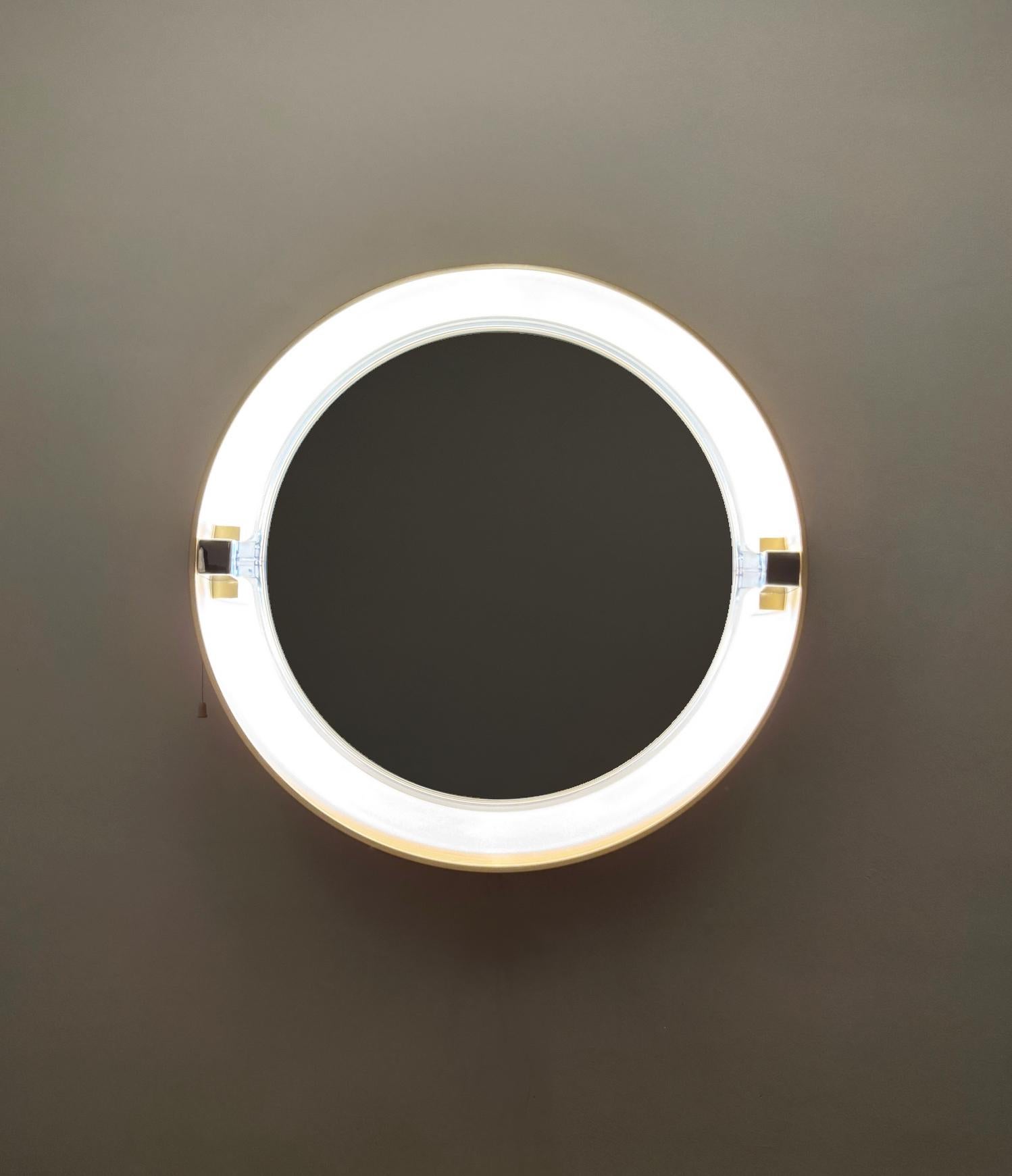 Vintage Space Age Allibert Beleuchteter Spiegel mod. A40- Mid-Century Modern im Angebot 2