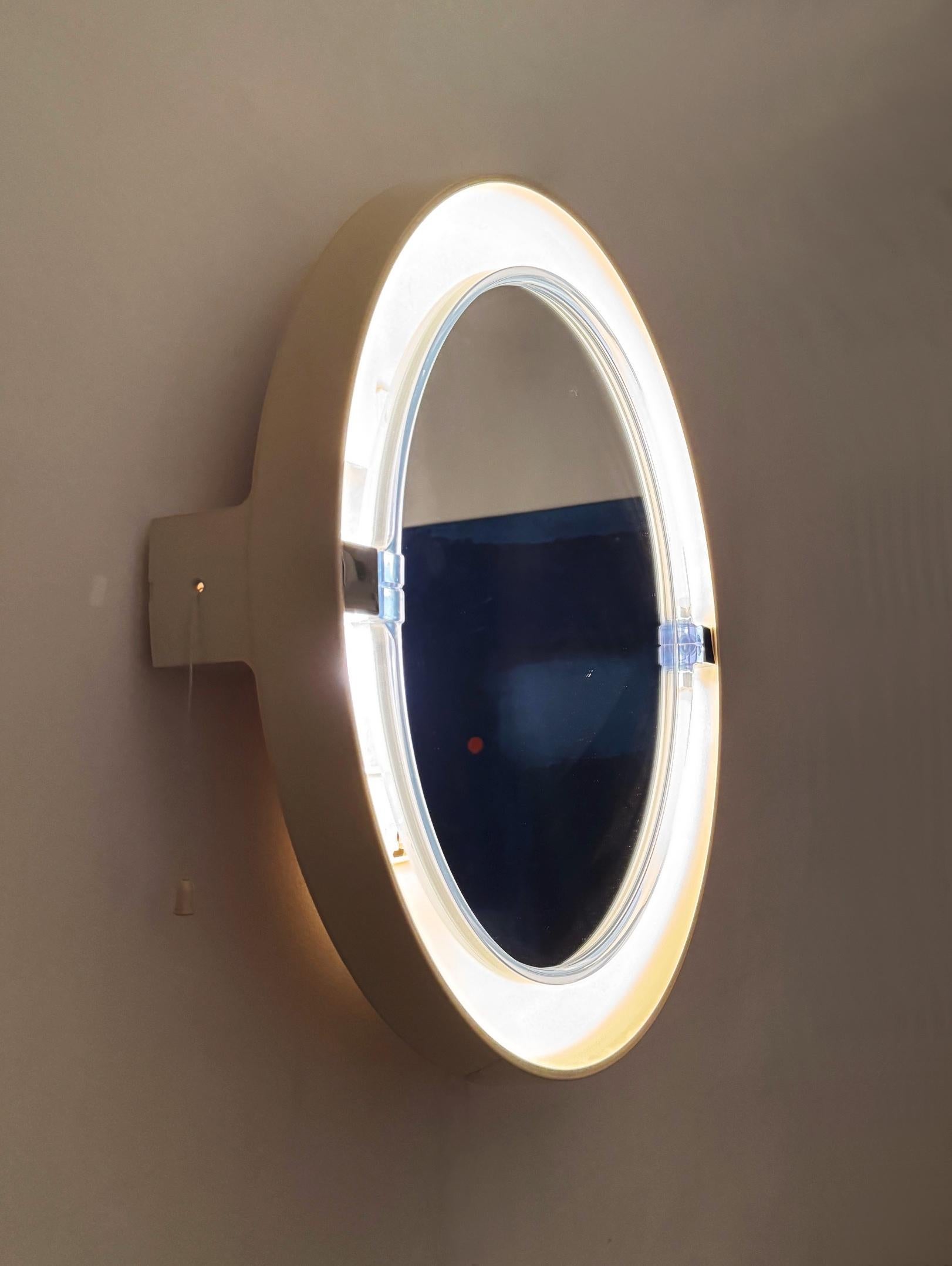 Vintage Space Age Allibert Beleuchteter Spiegel mod. A40- Mid-Century Modern im Angebot 3