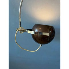 Vintage Space Age Arc Eyeball Wall Lamp in Brown by Herda, 70s