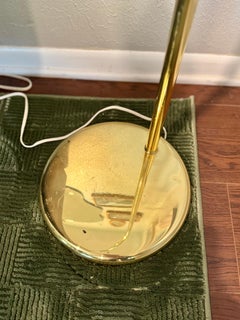 Lampada ad arco vintage dell'era spaziale in oro, circa anni '70