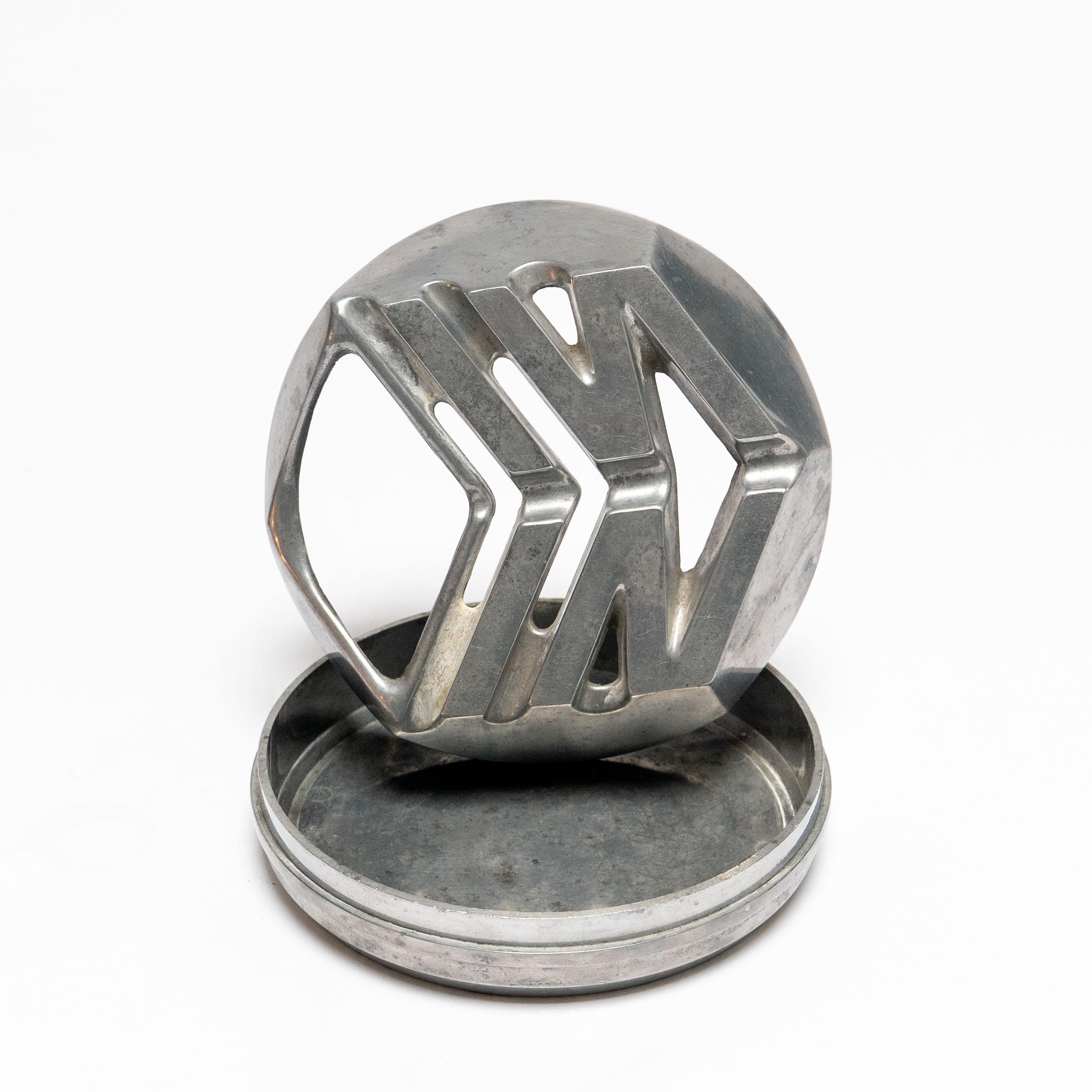 Mid-20th Century Vintage Space Age Decorative Aluminium Ashtray in two piece, Scandinavian design For Sale