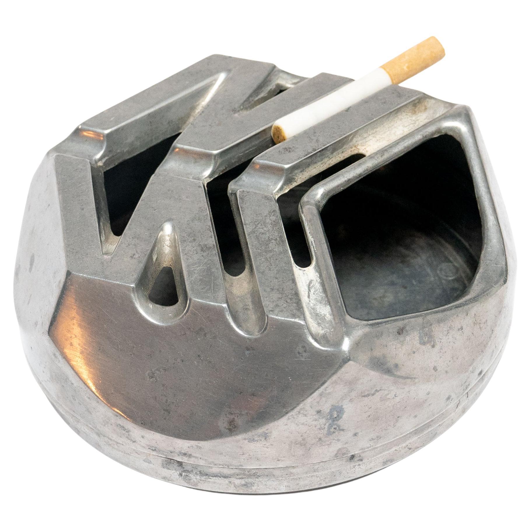 Dekorativer Aschenbecher aus Aluminium im Space Age-Stil in zwei Teilen, skandinavisches Design