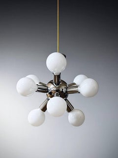 Vintage Space Age Atomic Chrome Sputnik Chandelier