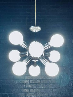 Vintage Space Age Atomic Chrome Sputnik Chandelier