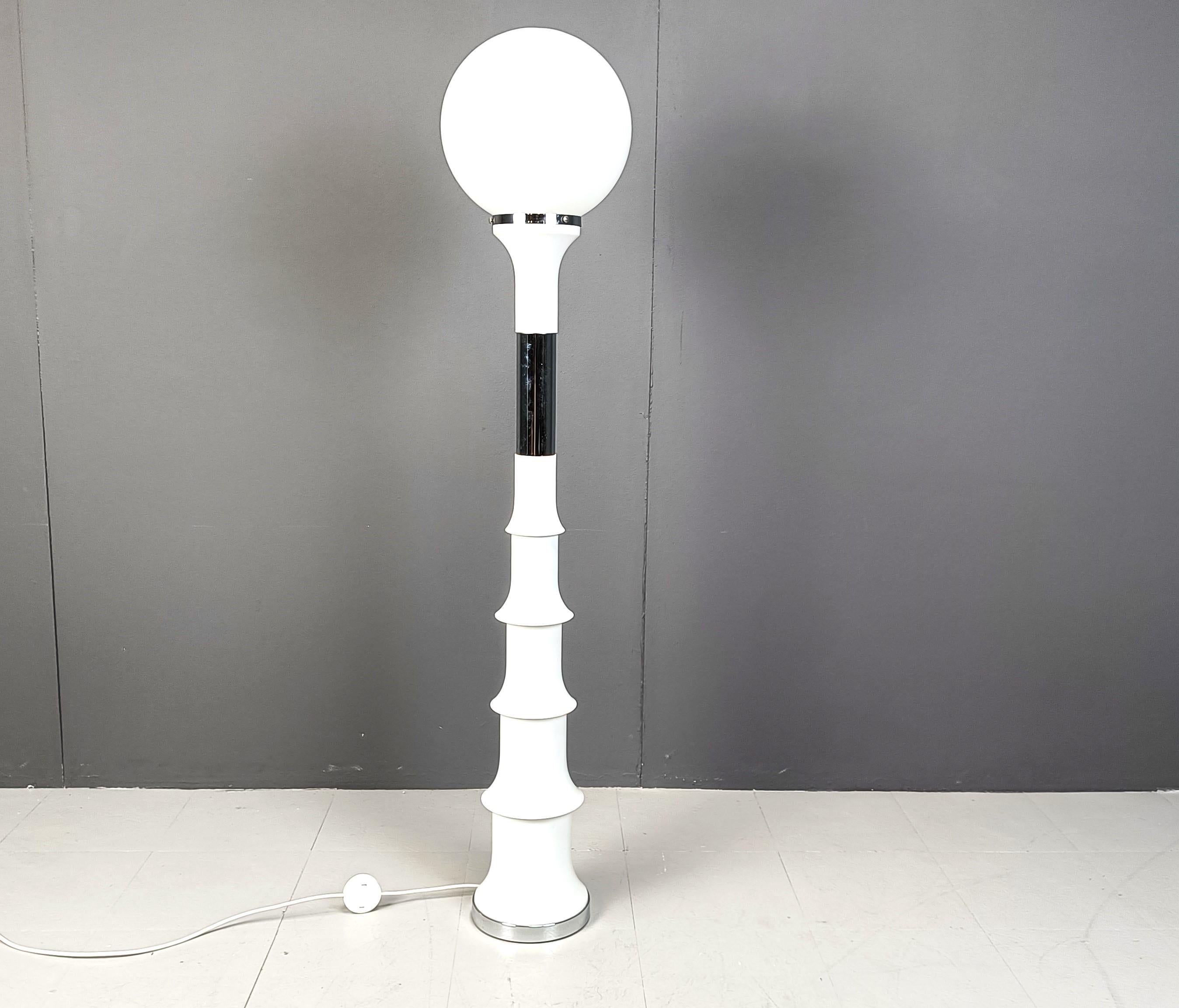 Italian Vintage Space Age Bamboo Floor Lamp by Enrico Tronconi for Vistosi, Italy, 1970s
