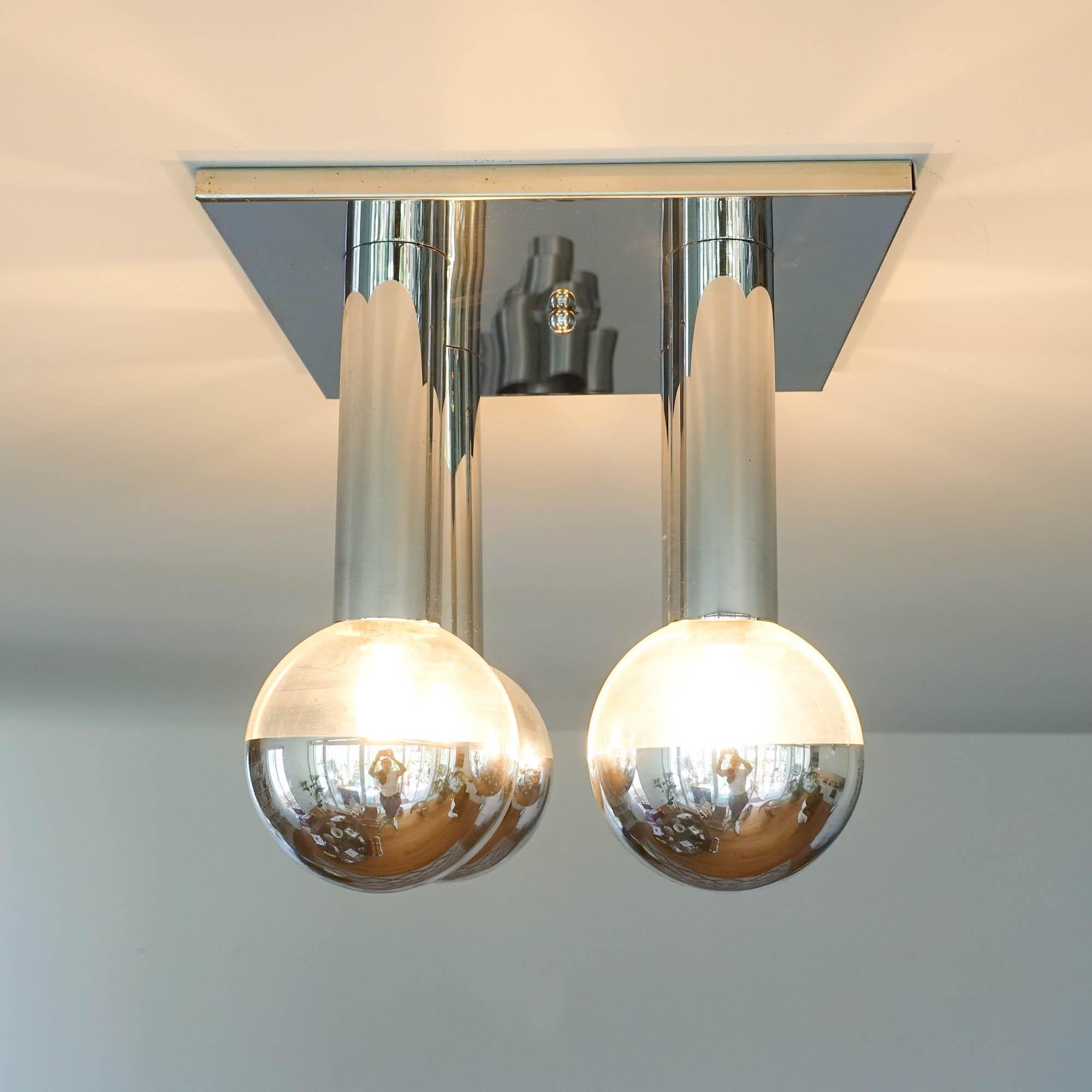 German Vintage Space Age Ceiling Lamp by Motoko Ishii for Staff, 1970s