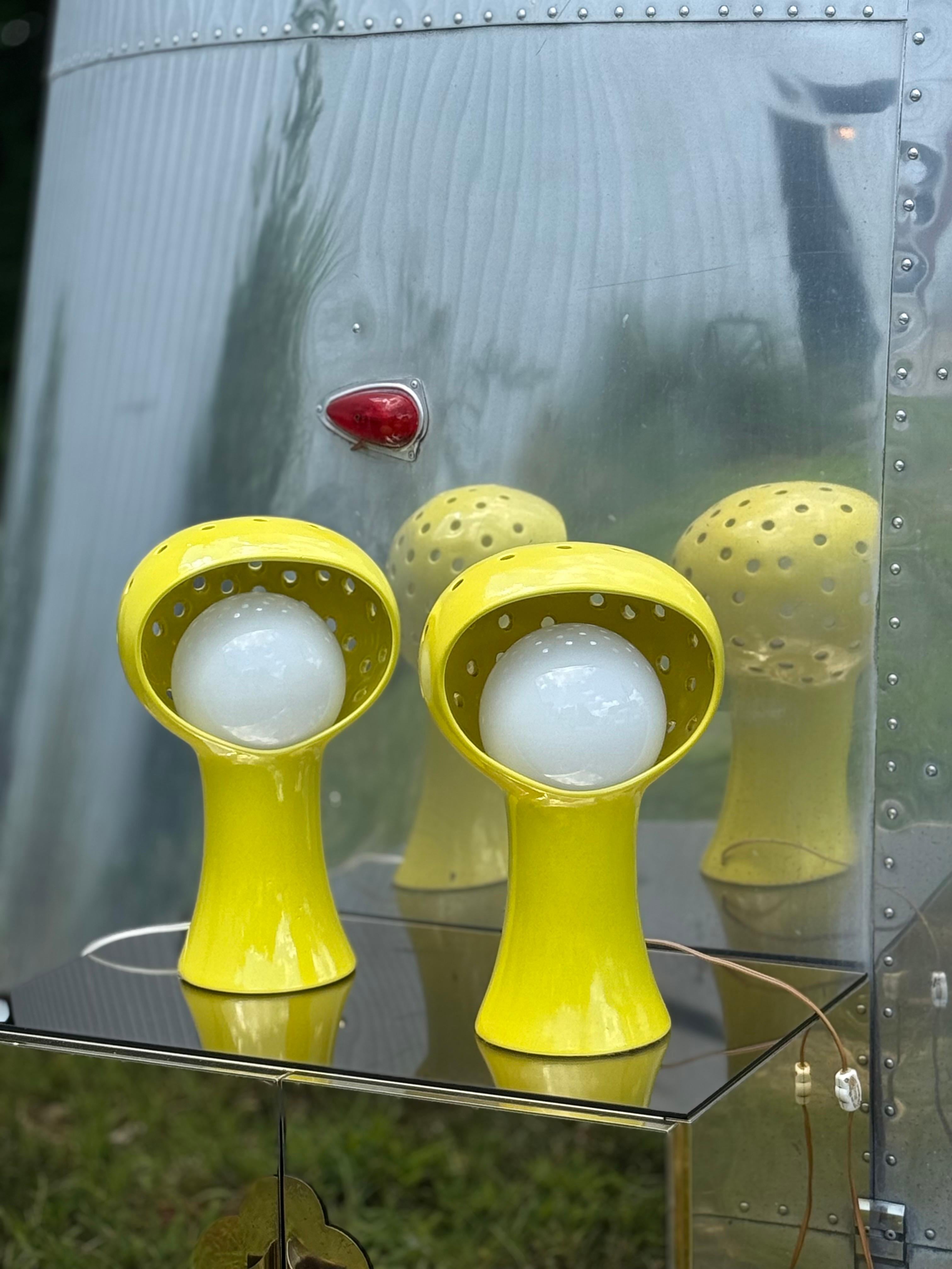 Paire de lampes en céramique Vintage A Space AGE en vente 1
