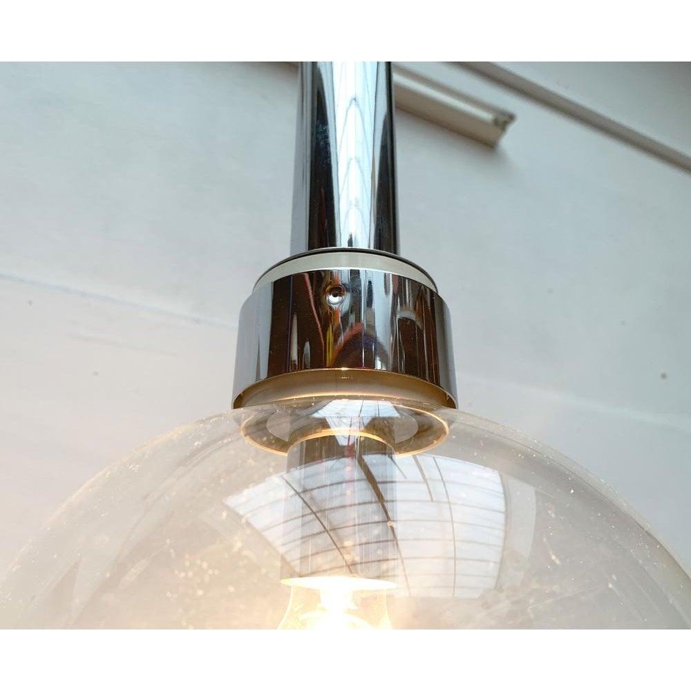 Vintage Space Age Chrome and Glass Pendant Lamp by Motoko Ishii for Staff, 1970s For Sale 5
