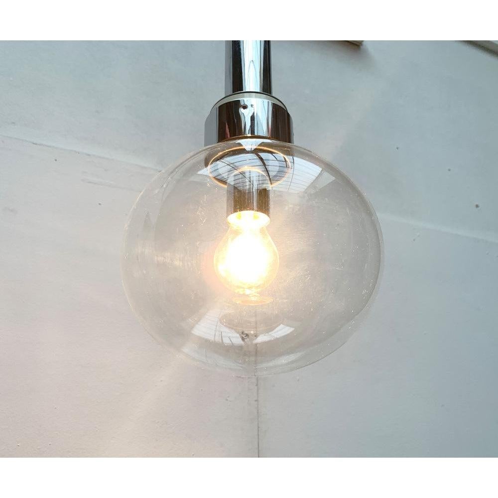 Vintage Space Age Chrome and Glass Pendant Lamp by Motoko Ishii for Staff, 1970s For Sale 1