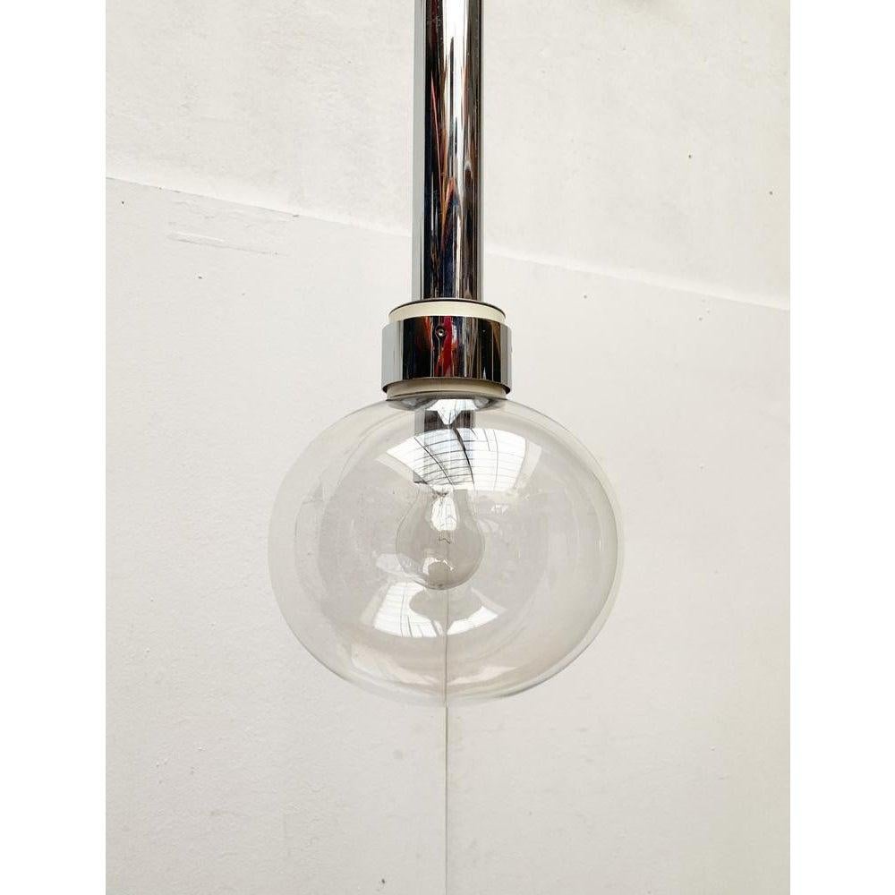 Vintage Space Age Chrome and Glass Pendant Lamp by Motoko Ishii for Staff, 1970s For Sale 2