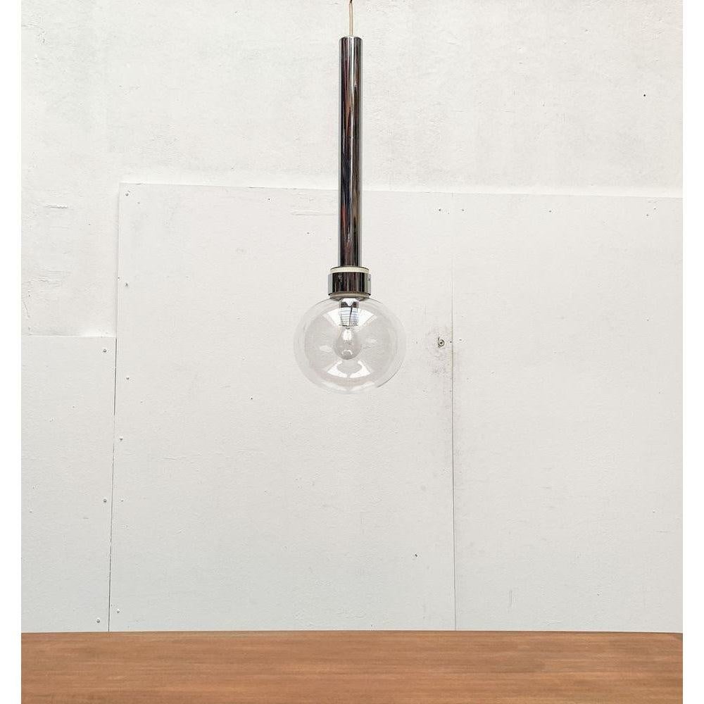 Vintage Space Age Chrome and Glass Pendant Lamp by Motoko Ishii for Staff, 1970s For Sale 3