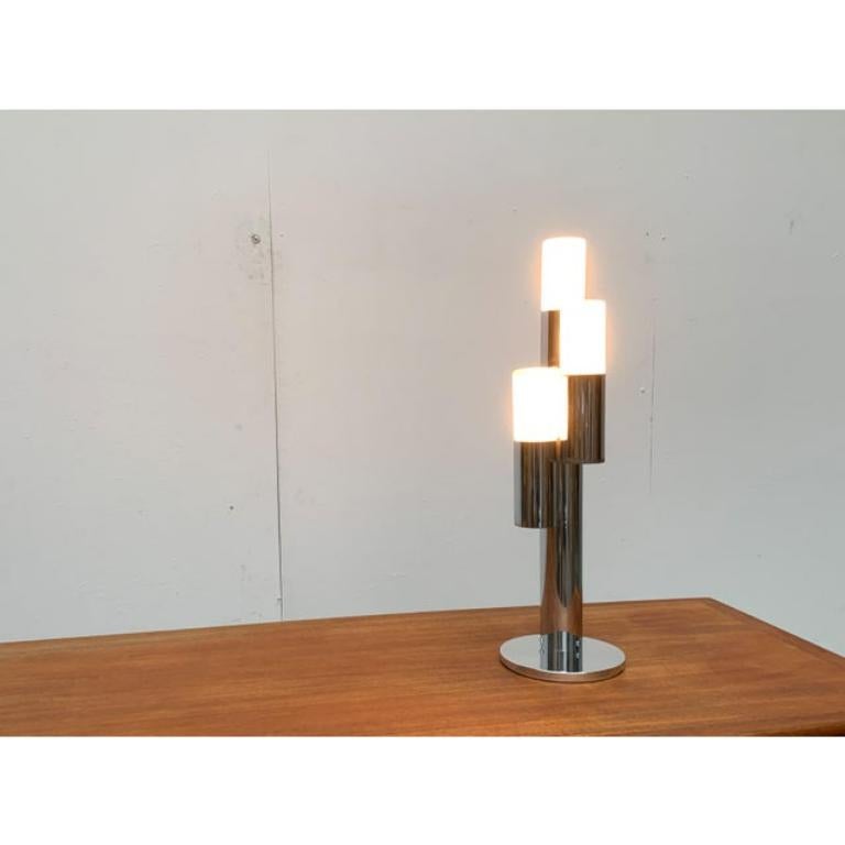 Ère spatiale Lampe de bureau vintage en chrome et verre de l'ère spatiale en vente