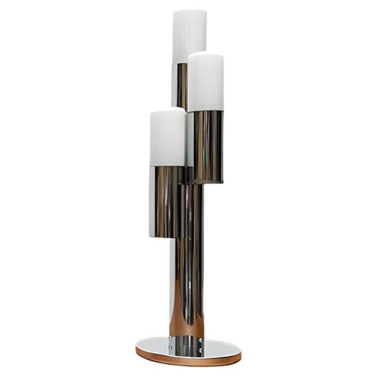 Vintage Space Age Chrome and Glass Table Lamp