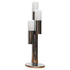 Vintage Space Age Chrome and Glass Table Lamp