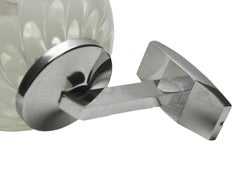 Vintage Space Age Chrome and Glass Wall Mounted Lamps Bongio, 1970s