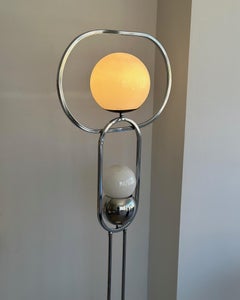 Vintage Space Age Chrome Double Globe Lamp