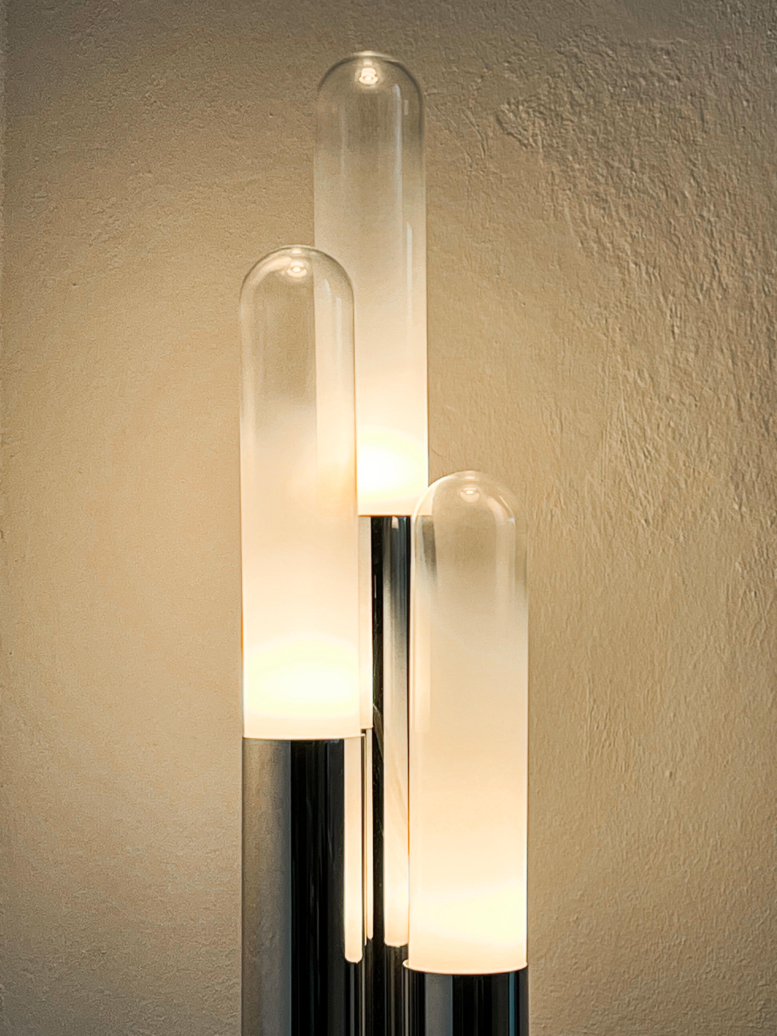 Vintage Space Age Chrome Lamp by Carlo Nason for Mazzega, Made in Italy, 1960s For Sale 4