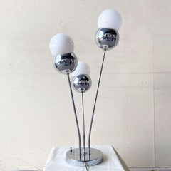 Vintage Space Age Chrome Sputnik Drei Köpfe Tischlampe