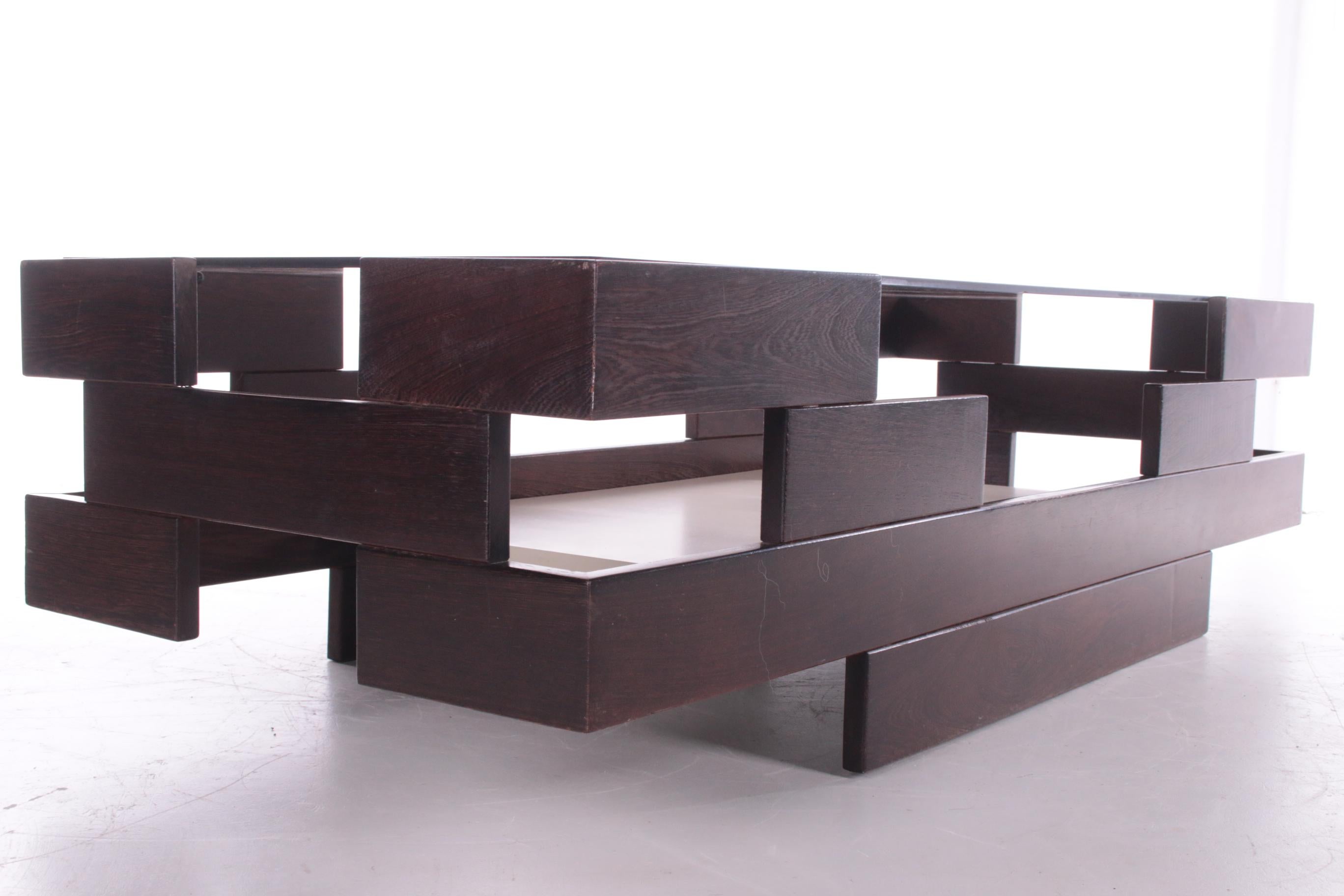 Vintage Space Age Coffee Table Made of Wenge Wood, 1960s 3