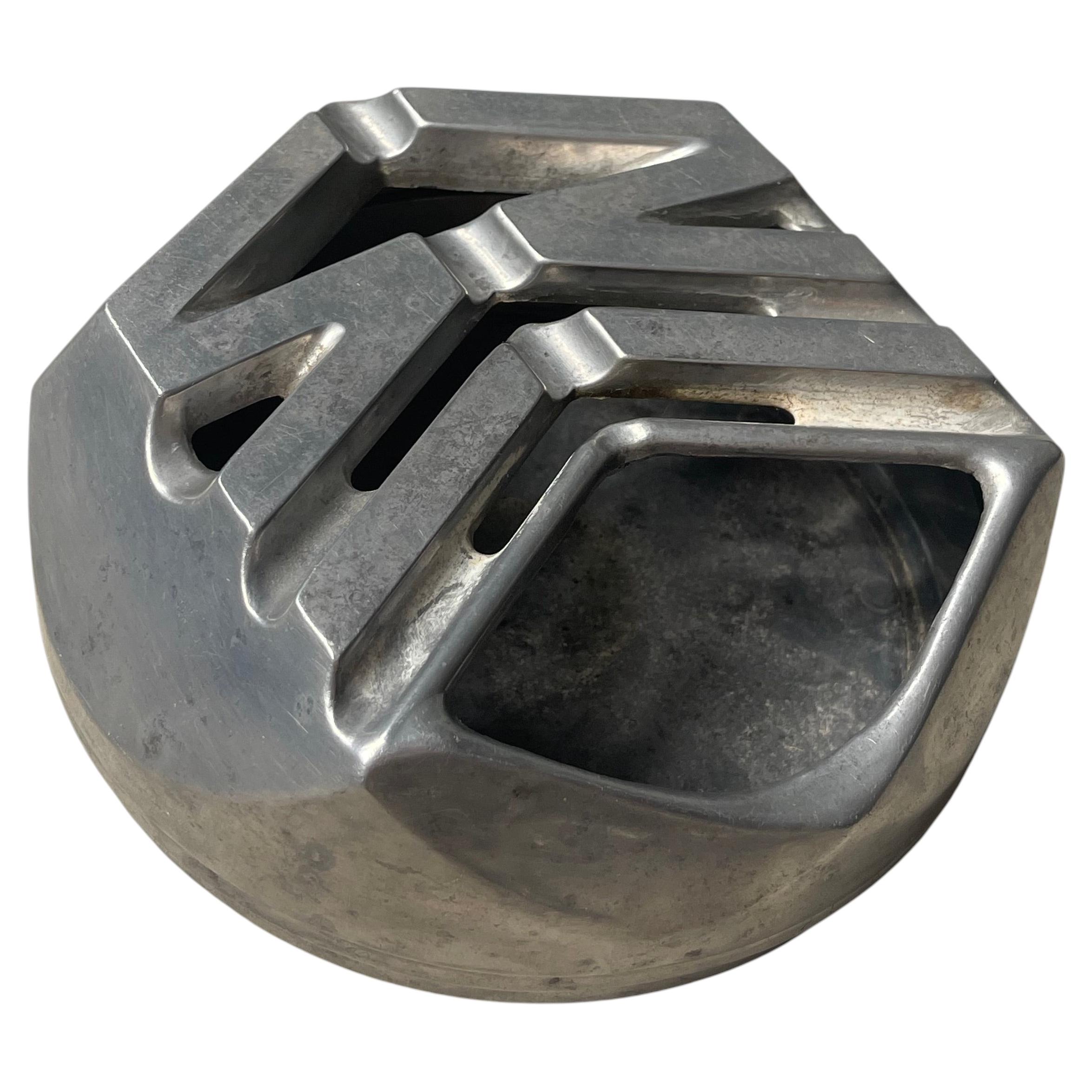Vintage Space Age Decorative Aluminium Ashtray in two piece, Scandinavian design