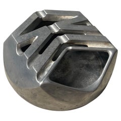 Vintage Space Age Decorative Aluminium Ashtray in two piece, Scandinavian design