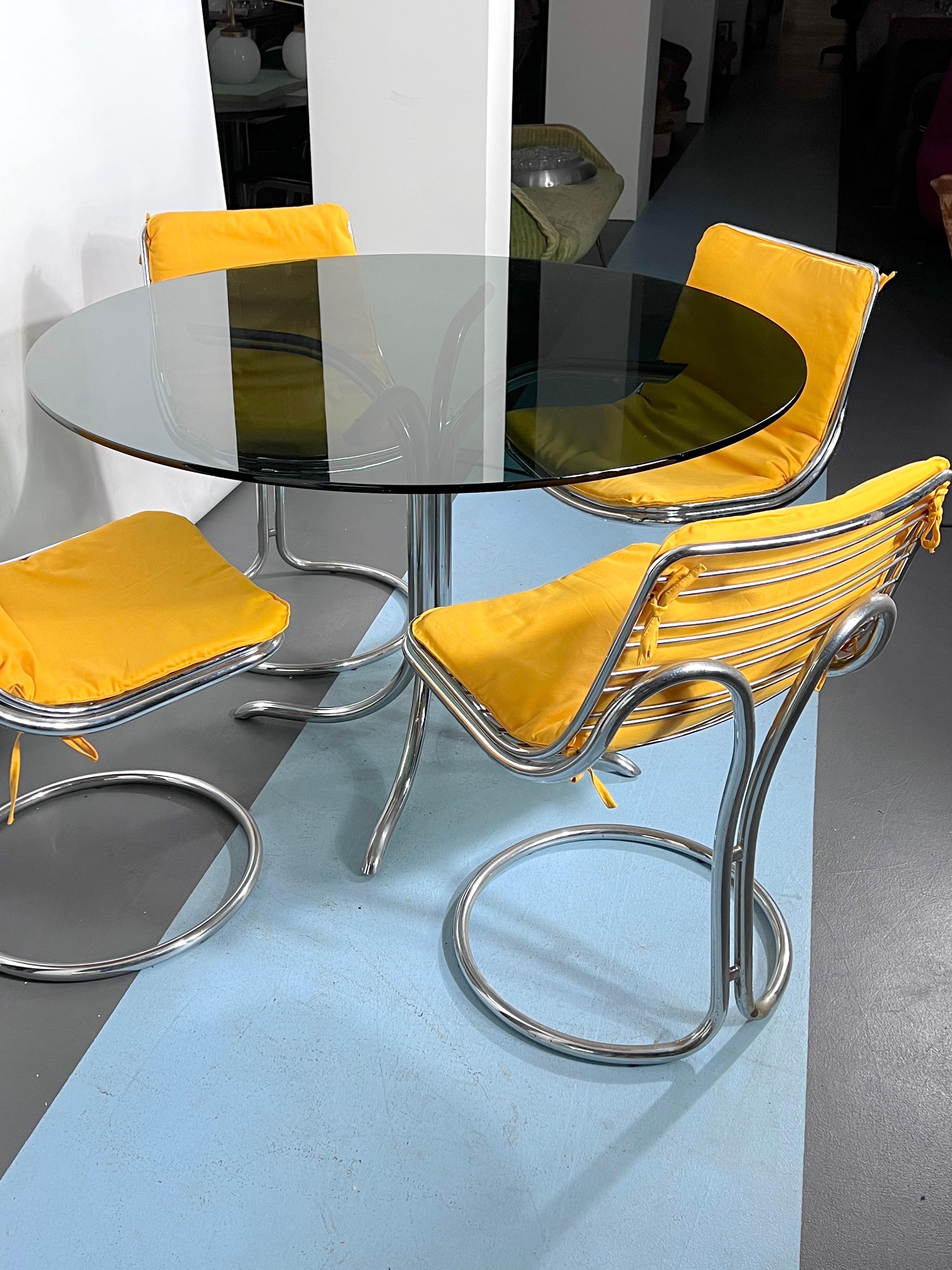 vintage yellow table and chairs