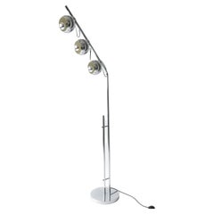 Retro Space Age Floor Lamp in Chromed Metal With Magnetic Lights by Reggiani
