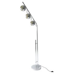 Vintage Space Age Floor Lamp in Chromed Metal With Magnetic Lights by Reggiani