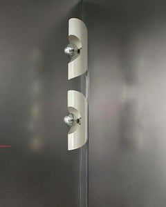 Vintage Space Age Floor Lamp in Steel and Chrome , 1970's Italian Floor lamp
