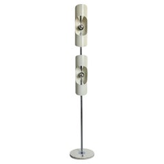 Lampadaire italien de l'ère spatiale en acier et chrome, années 1970