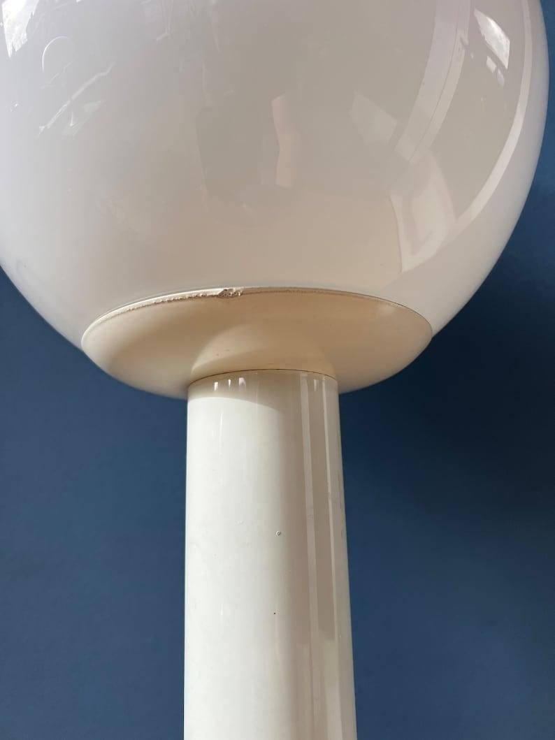 Lampadaire ou lampe de bureau vintage de l'ère spatiale avec abat-jour en verre, rétro des années 60, 1970 en vente 3