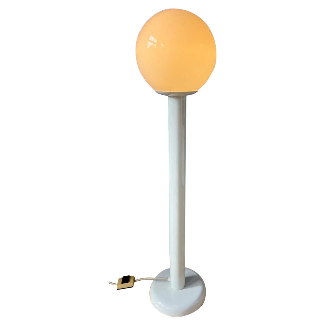 Vintage Space Age Floor or Table Lamp with Glass Shade, Retro 60s, 1970s