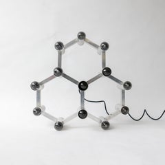 Vintage Space Age Geometric Chandelier by Gaetano Sciolari, 13 Lights, Aluminium