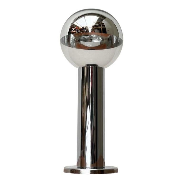 Vintage Space Age German Chrome and Glass Ceiling Lamp by Motoko Ishii 1970s