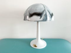 Vintage Space Age Gilbert Softlite Pilz Schwarz Grau Tischlampe 1970er Jahre