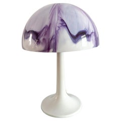 Vintage Space Age Gilbert Softlite Mushroom Purple Table Lamps Plastic 1970s