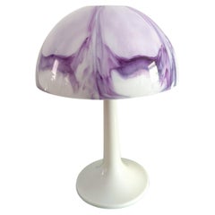 Vintage Space Age Gilbert Softlite Mushroom Purple Table Lamps Plastic 1970s