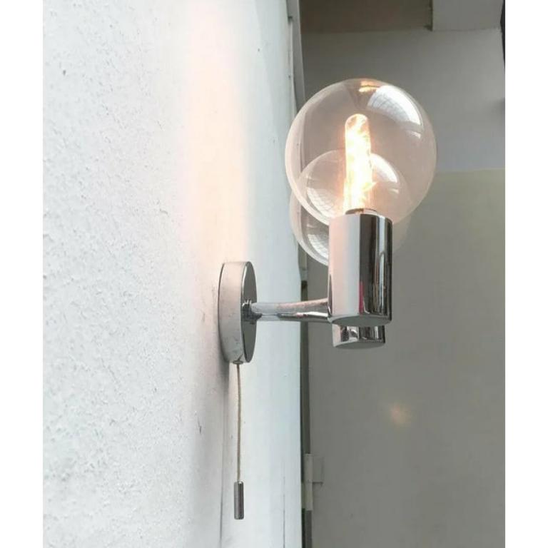 Vintage Space Age Glass and Metal Wall Lamp by Motoko Ishii for Staff, 1970s For Sale 5