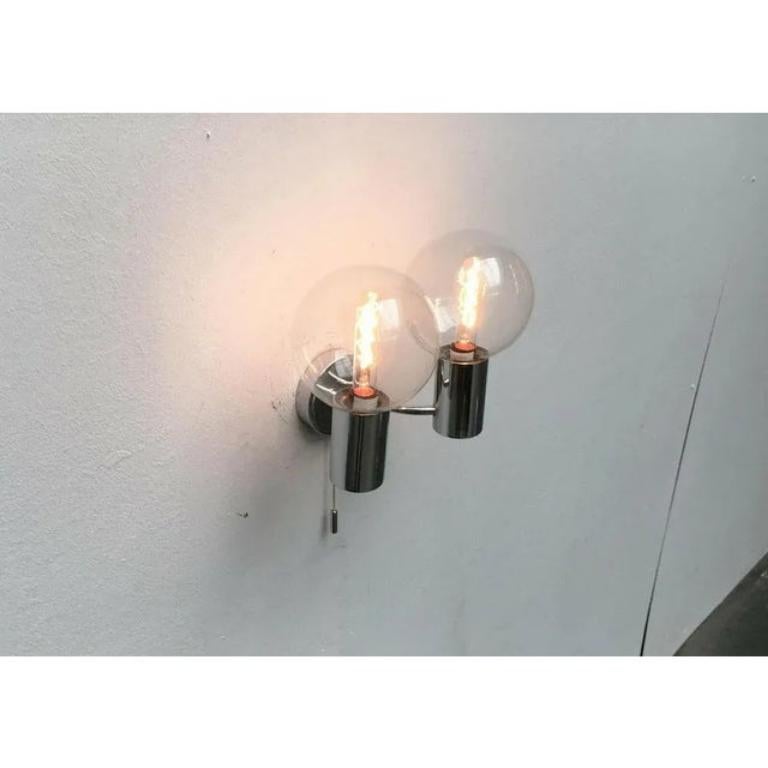 Vintage Space Age Glass and Metal Wall Lamp by Motoko Ishii for Staff, 1970s For Sale 6