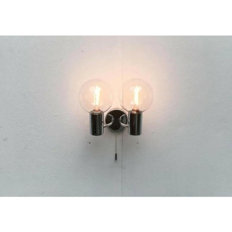 German Vintage Space Age Glass and Metal Wall Lamp by Motoko Ishii for Staff, 1970s For Sale