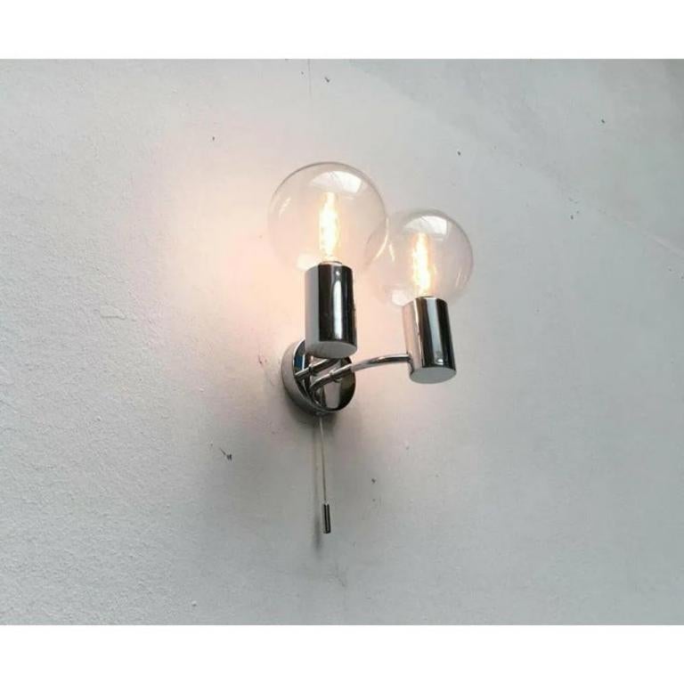 Vintage Space Age Glass and Metal Wall Lamp by Motoko Ishii for Staff, 1970s In Excellent Condition For Sale In Hamburg, DE