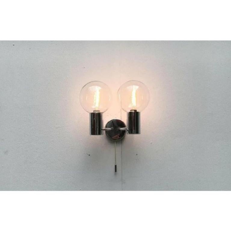 20th Century Vintage Space Age Glass and Metal Wall Lamp by Motoko Ishii for Staff, 1970s For Sale